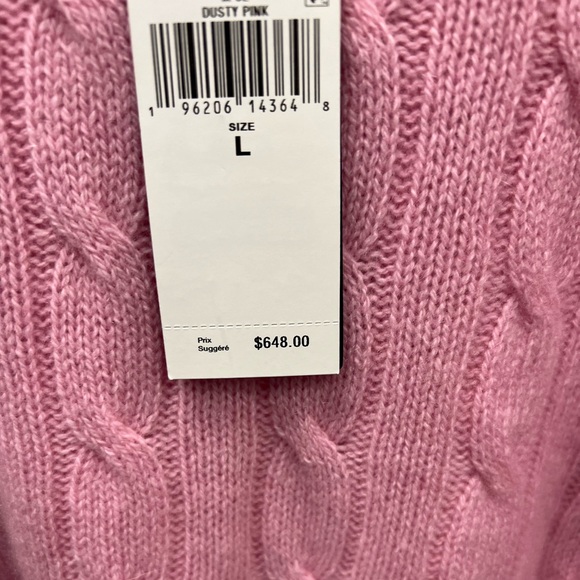 💥SOLD💥 DUSTY PINK The RALPH LAUREN ICONIC CASHMERE SWEATER - Picture 1 of 4